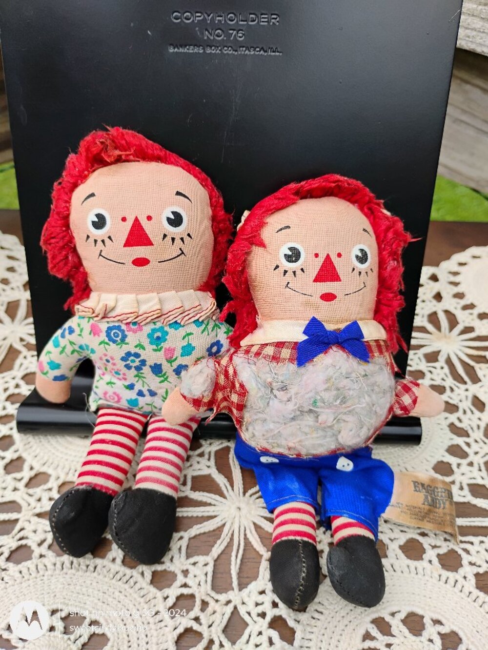 vintage Knickerbocker brand Raggedy Ann and Raggedy Andy pair circa 1960s - 70s